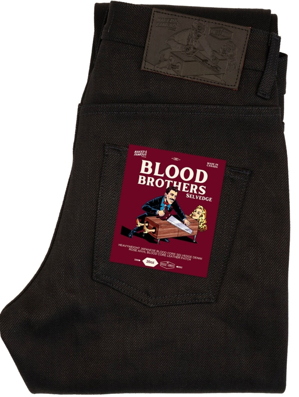 Naked & Famous Blood Brothers Selvedge - Weird Guy Indigo x Black x RED CORE